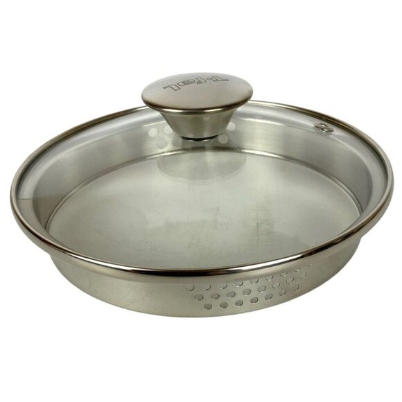 T-Fal Tempered Glass Pot Lid Vented Strainer Stainless Steel Handle 7" Diameter - Picture 4 of 7